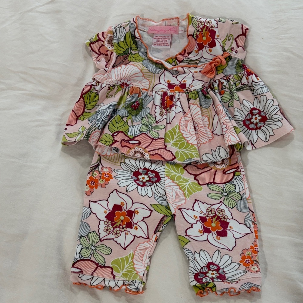 Everyday Nay Floral Baby Set in Peach and Green